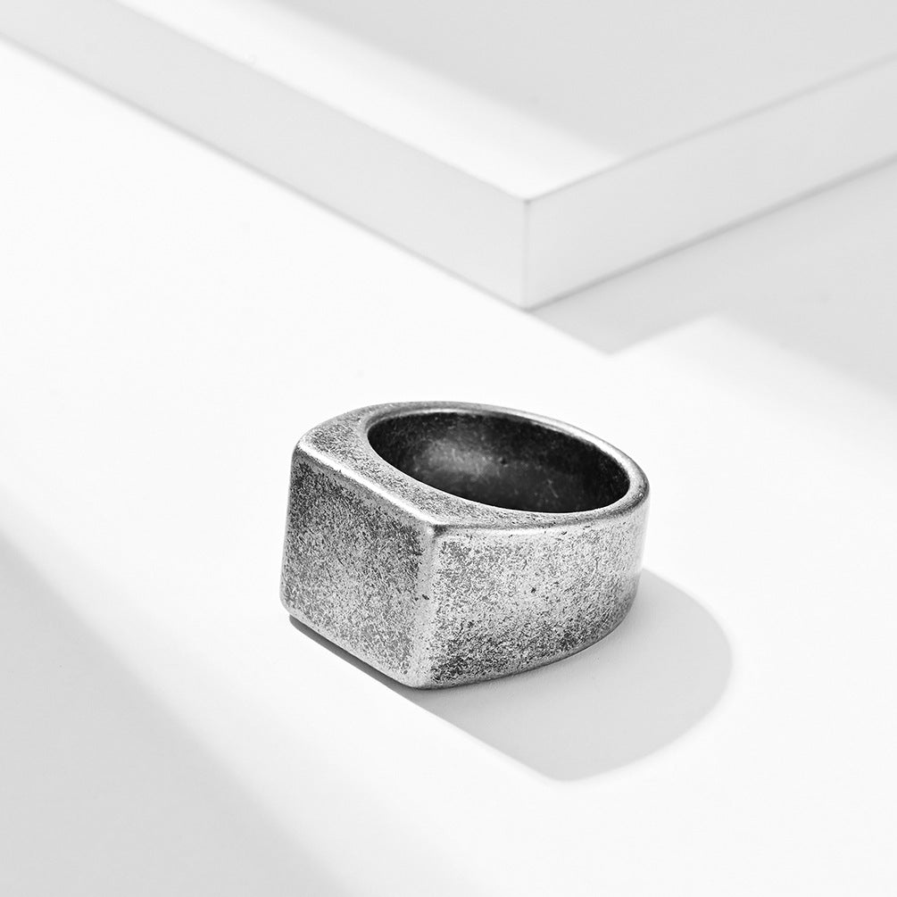 Steel Ring – Statement Geometric Men's Ring