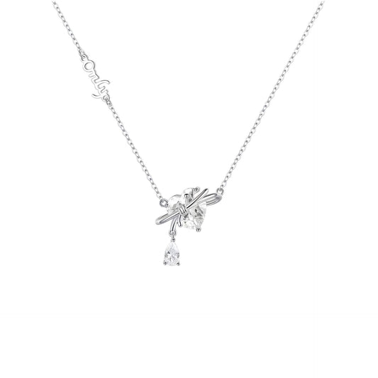 New 925 Sterling Silver Love Fringed Necklace for Women