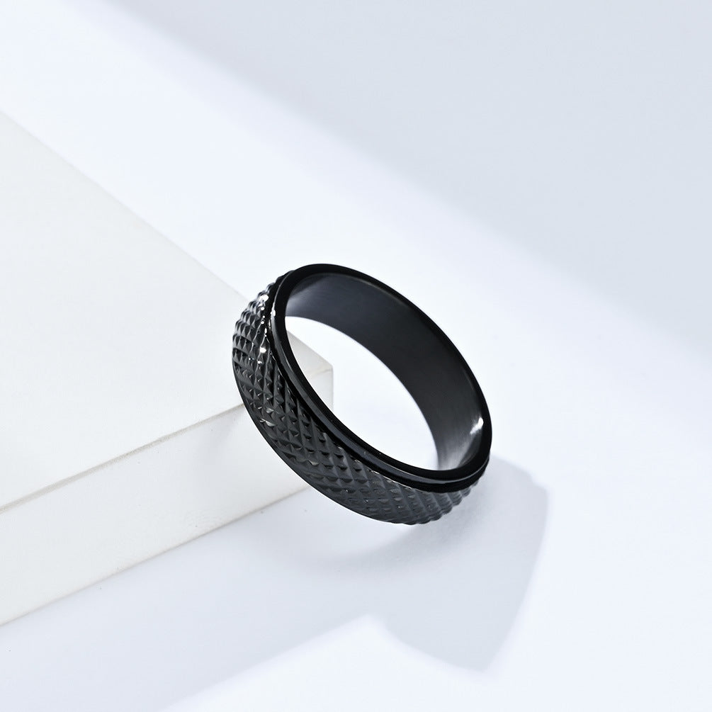 Cross-Border E-Commerce Jewelry Titanium Steel Rotating Ring