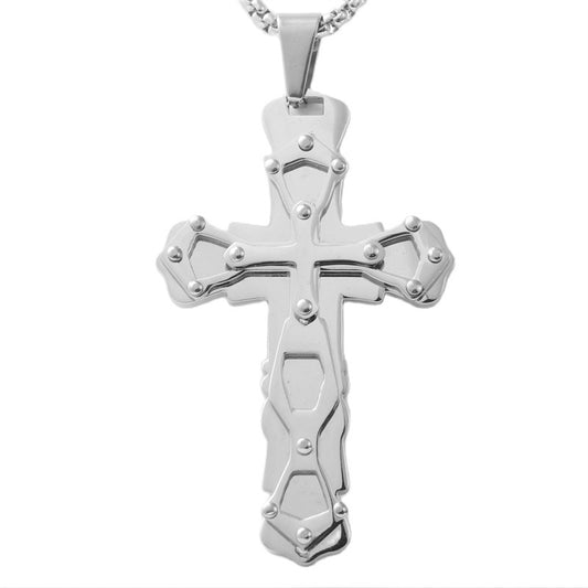 Personalized Retro Titanium Steel Cross Pendant Necklace for Trendy Men
