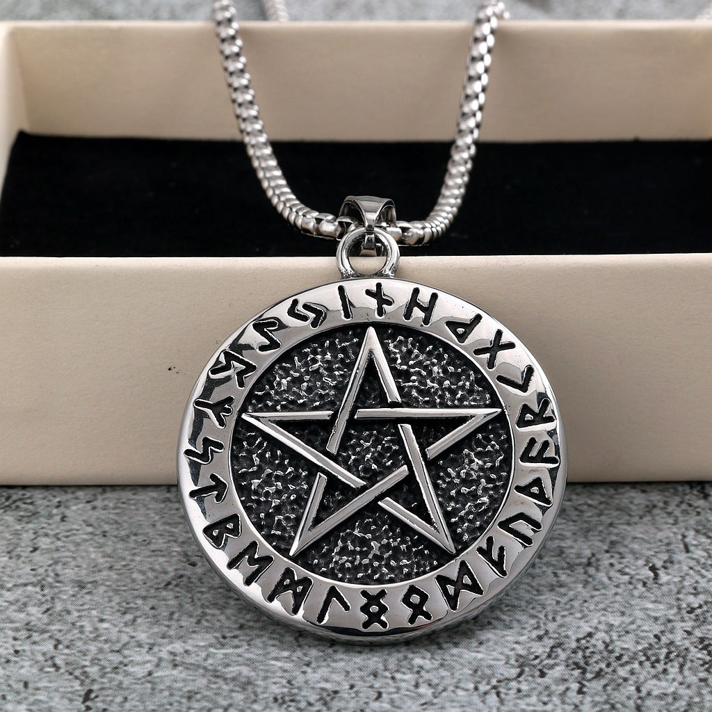 Vintage Viking Stainless Steel Men's Pendant Necklace