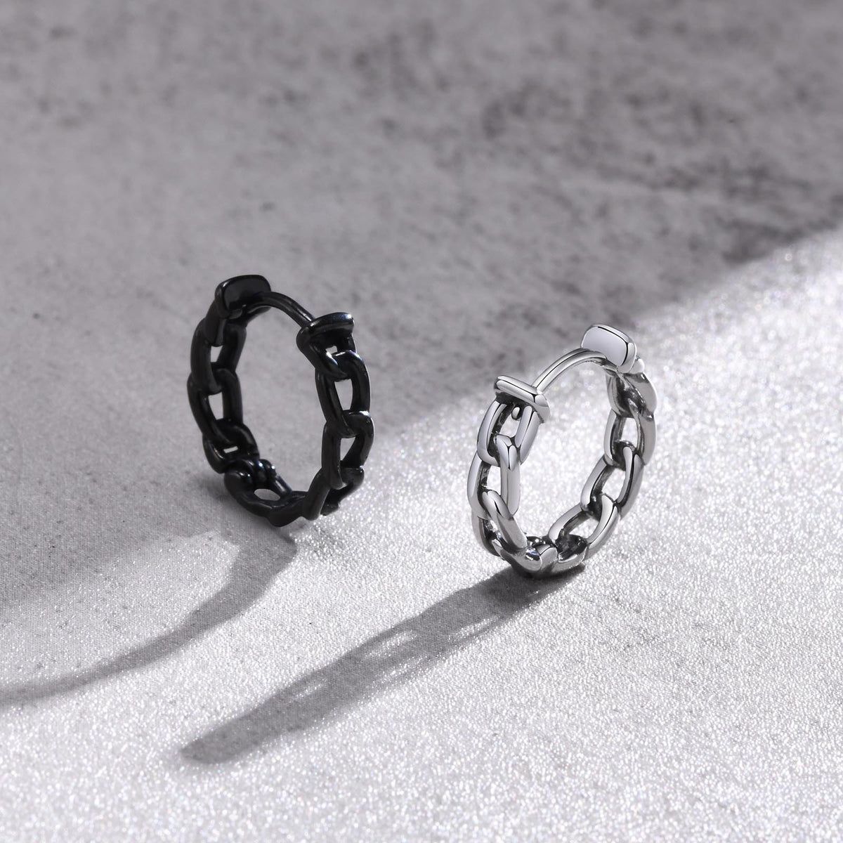 Stainless Steel Black Earrings