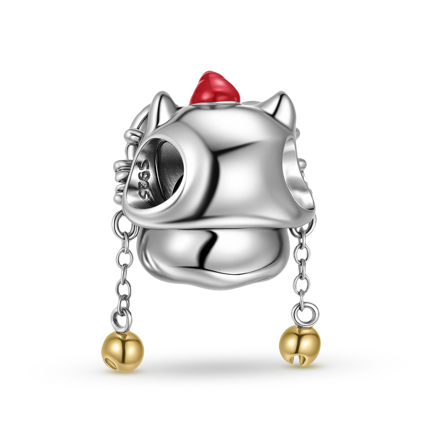 Planderful Jewelry Exquisite Sterling Silver Beaded Pendant With Lion Dance Panda Charm