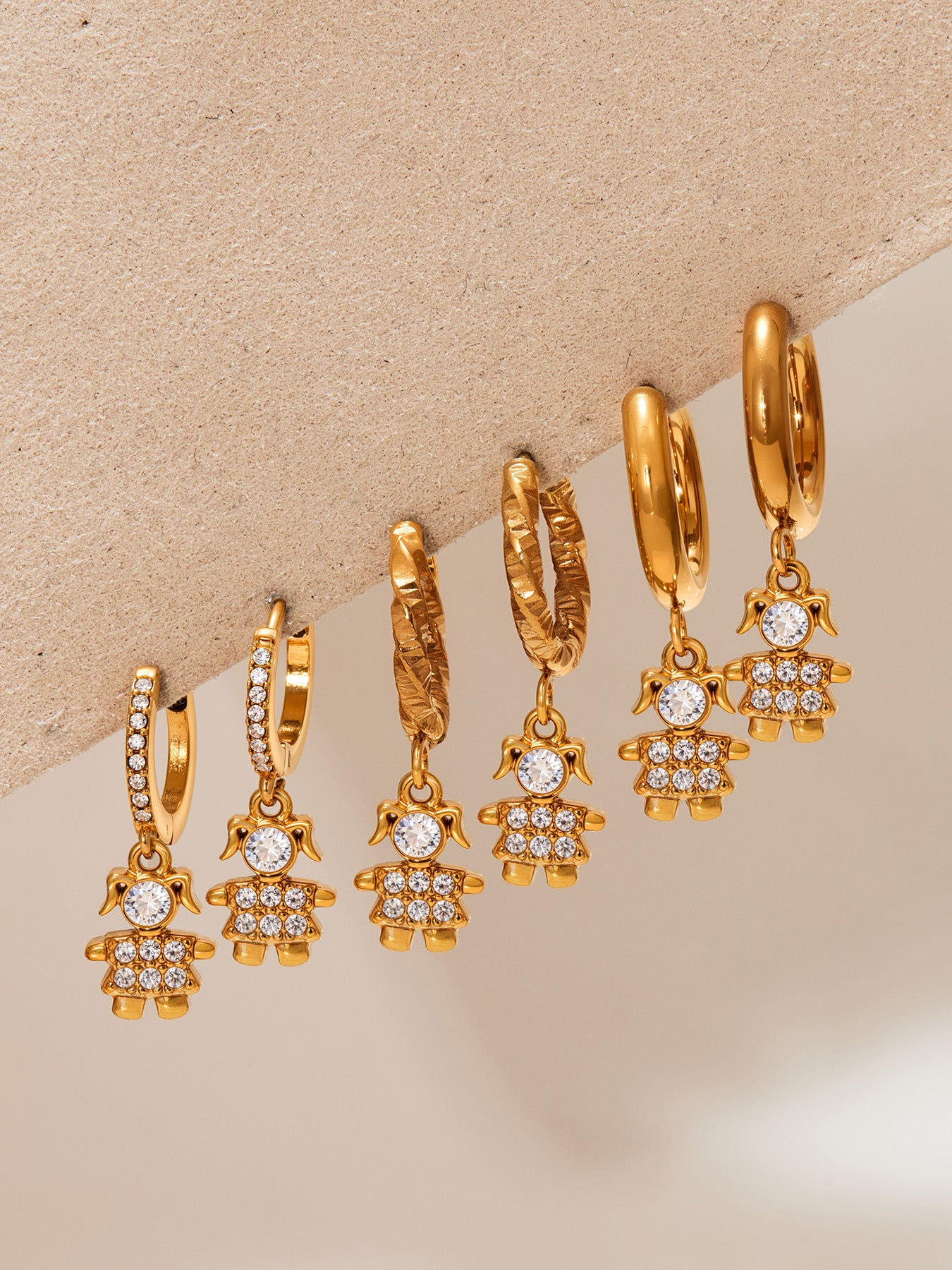 Planderful 18K Gold Plated Zircon Animal Earrings Women