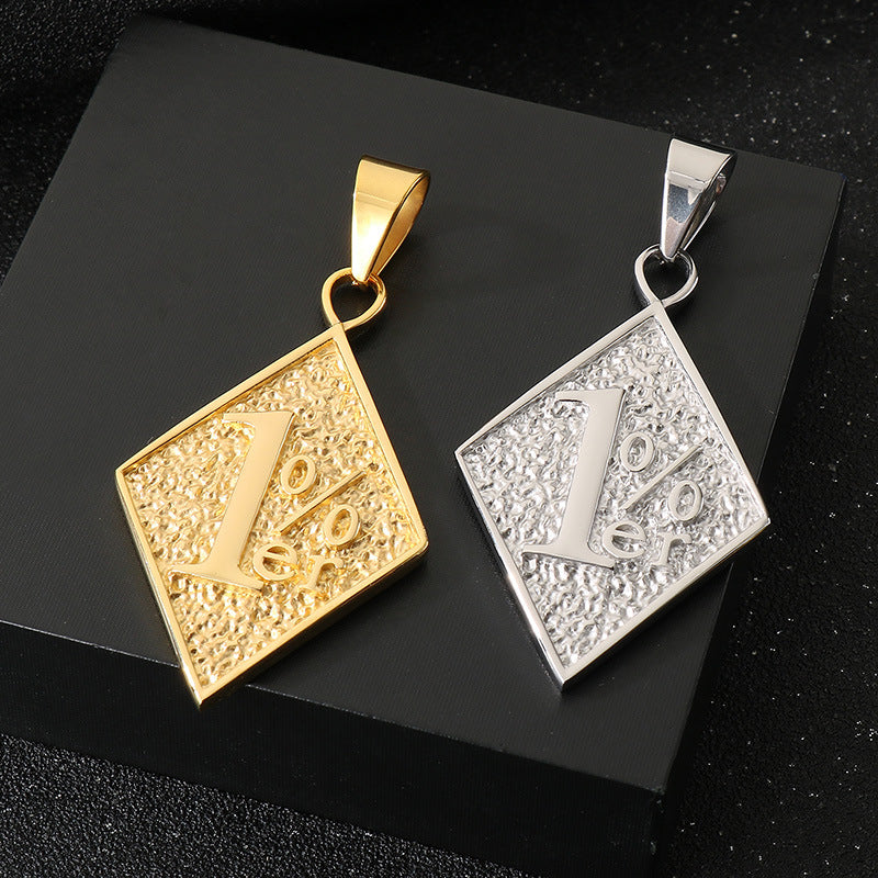Planderful Rhombus Pendant Titanium Steel For Men Trending