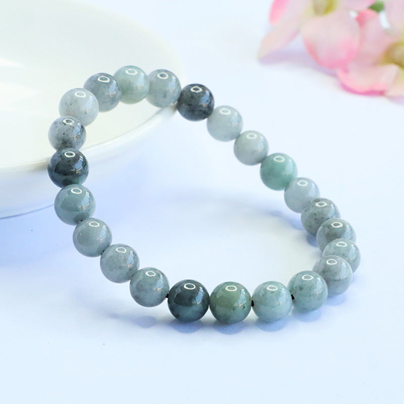 Dark Jadeite Round Bead 7 mm Bracelet