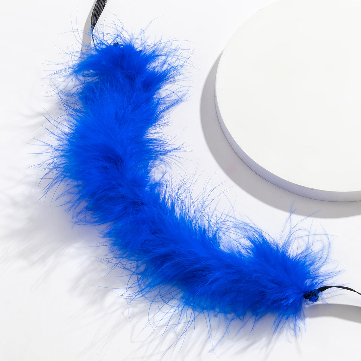 European and American Gothic Party Feather Choker Necklace with Ribbon