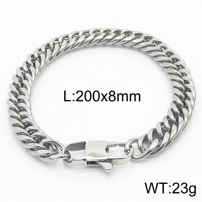 Niche Design – Men's Dancing – Neutral Titanium Steel Cuban Chain Bracelet