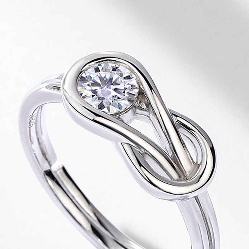 Planderful Geometric Moissanite Sterling Silver Ring – 5 × 5 mm, 0.45 ct