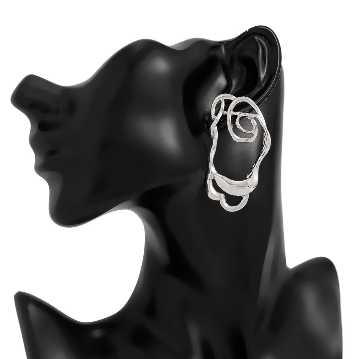 Planderful Vienna Verve C Shaped Geometric Earrings Exaggerated Irregular Statement Ear Jewelry for Women