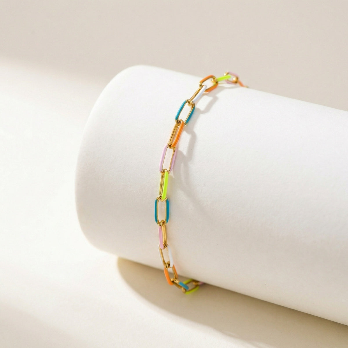 Stainless Steel Bohemian Color Oil Drop Bracelet Necklace