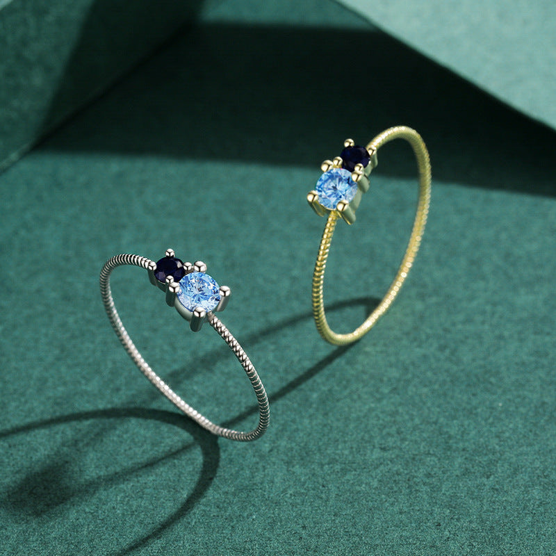 Everyday Genie Sterling Silver Ring with Small Zircon Set in Simple Design