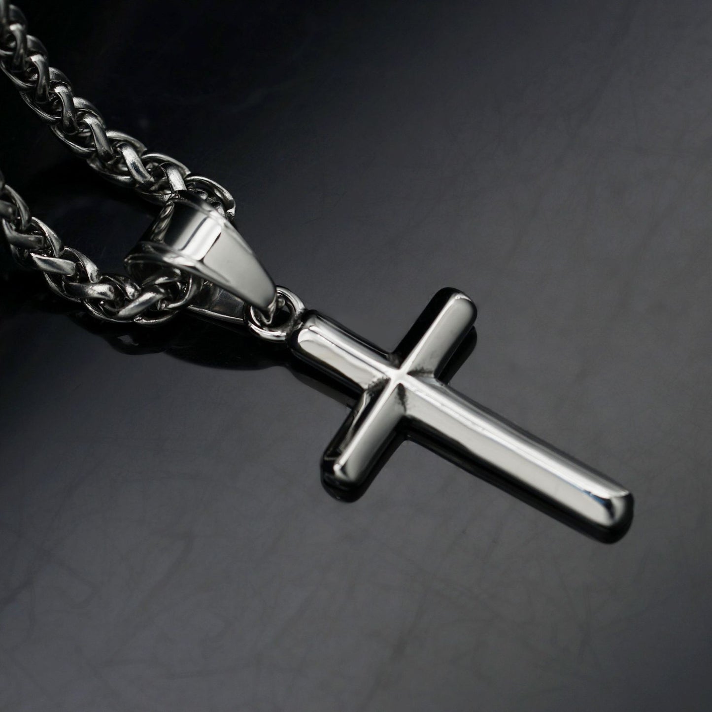 Steel Necklace – Minimalist Cross Necklace