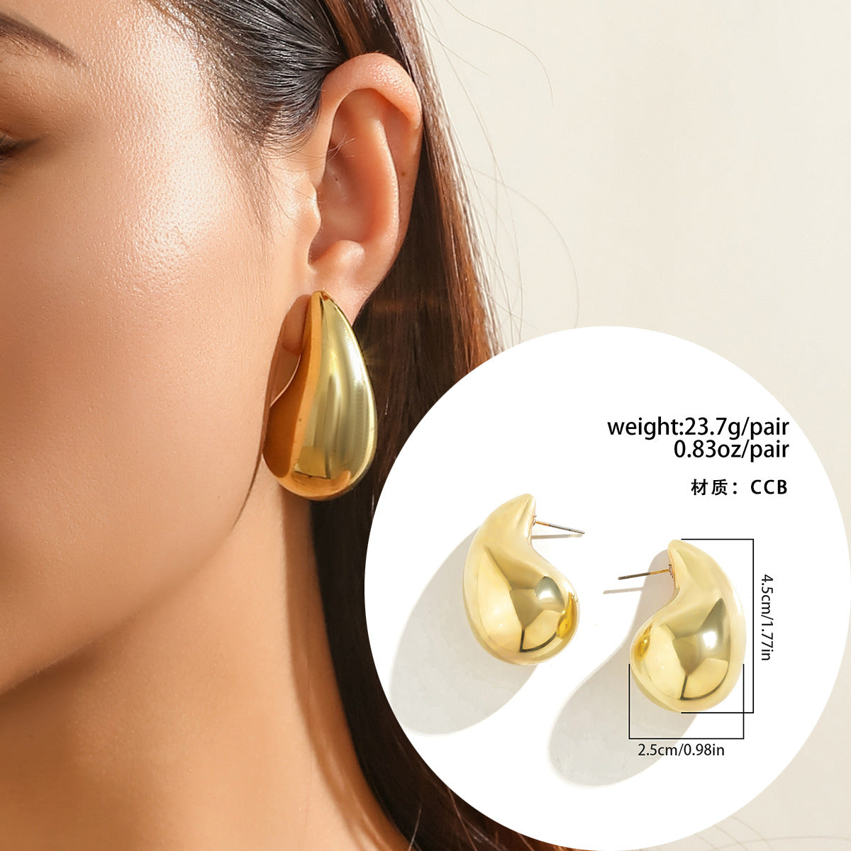 Exaggerated Ins Party Drop Smooth Necklace with Large Teardrop Comma – Cross-border Jewelry Inspired by Europe and The United States