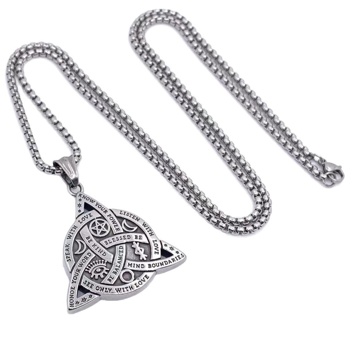Trendy Viking Symbol Pendant Necklace For Men By Planderful Everyday Genie Steel Triangle Jewelry