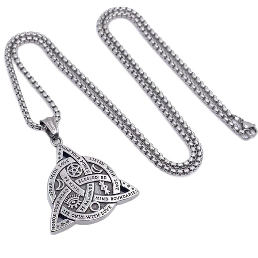 Trendy Viking Symbol Pendant Necklace For Men By Planderful Everyday Genie Steel Triangle Jewelry