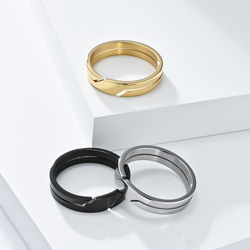 Personalized Titanium Steel Ring for Men and Women Jewelry