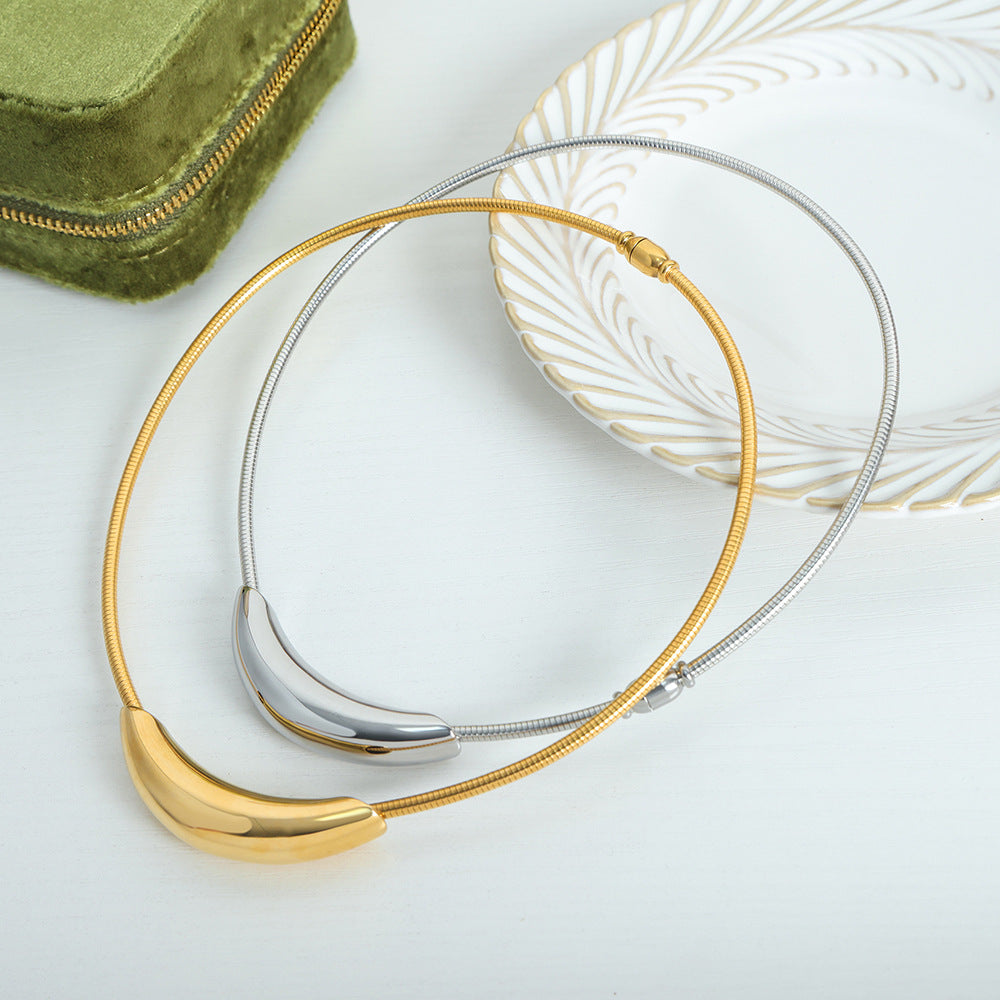 Golden Aura Titanium Steel Necklace