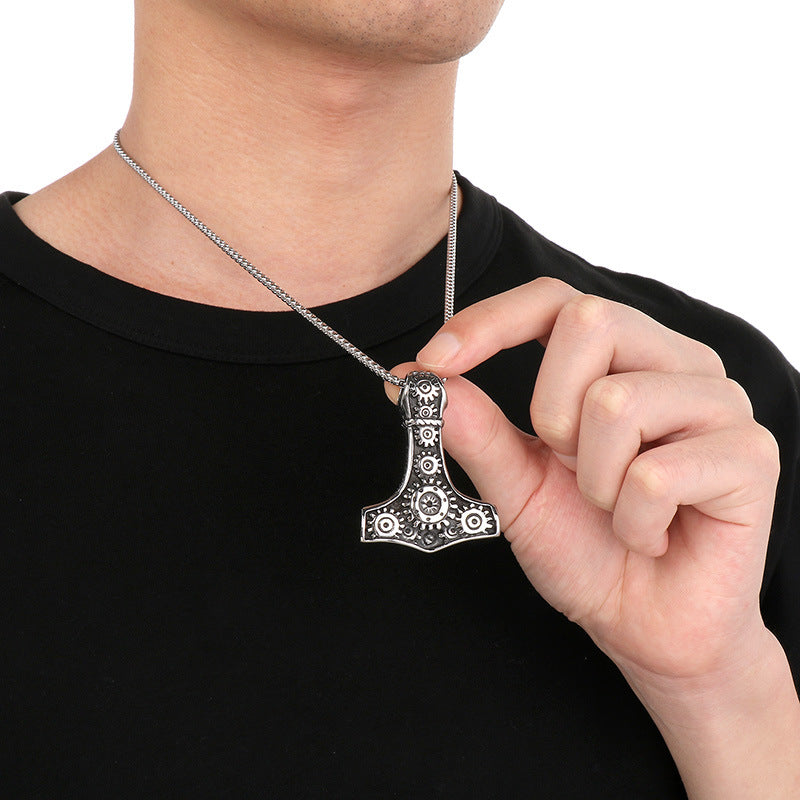 Planderful Dark Wolf Head Pendant Men Titanium Steel