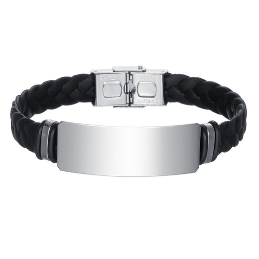 Planderful Everyday Genie Twist Woven Silicone Bracelet Stainless Steel Unisex Couple Protection Statement