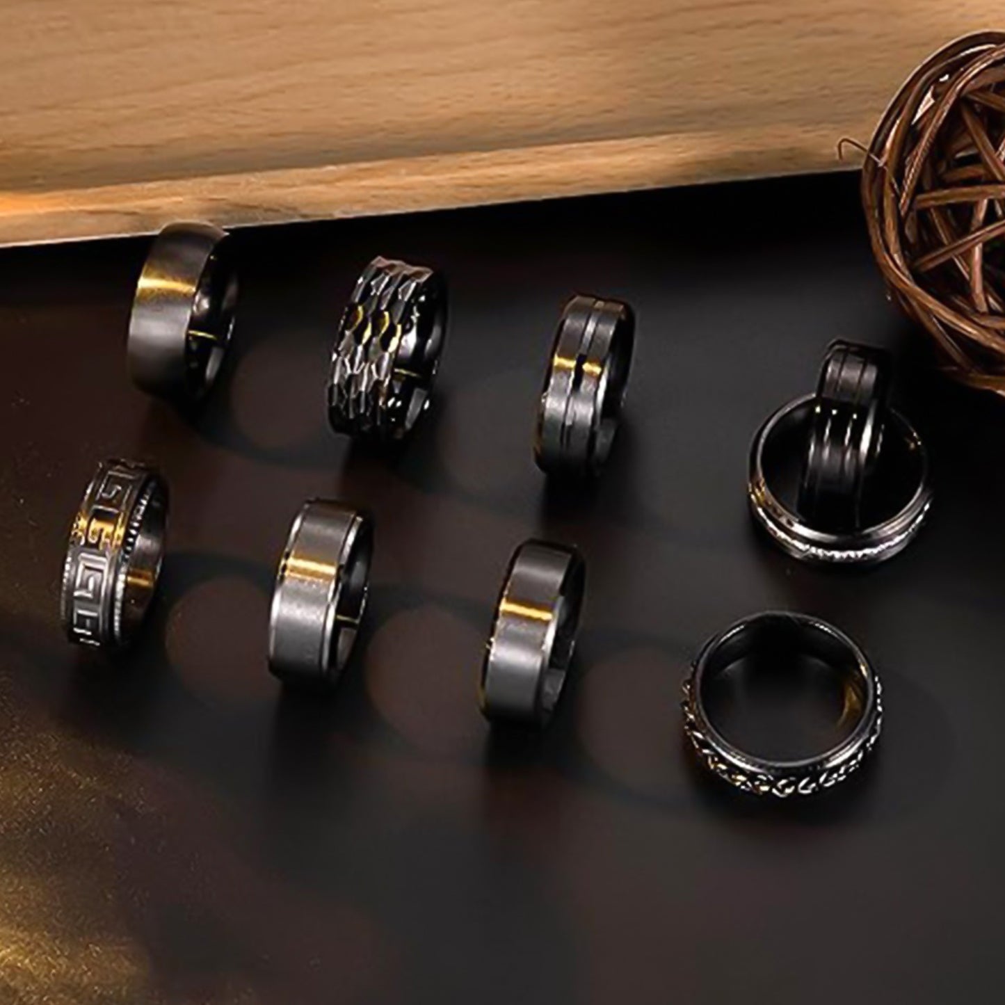 Planderful Everyday Genie Stainless Steel Spinner Ring Unisex For Men Stress Relief Decompression