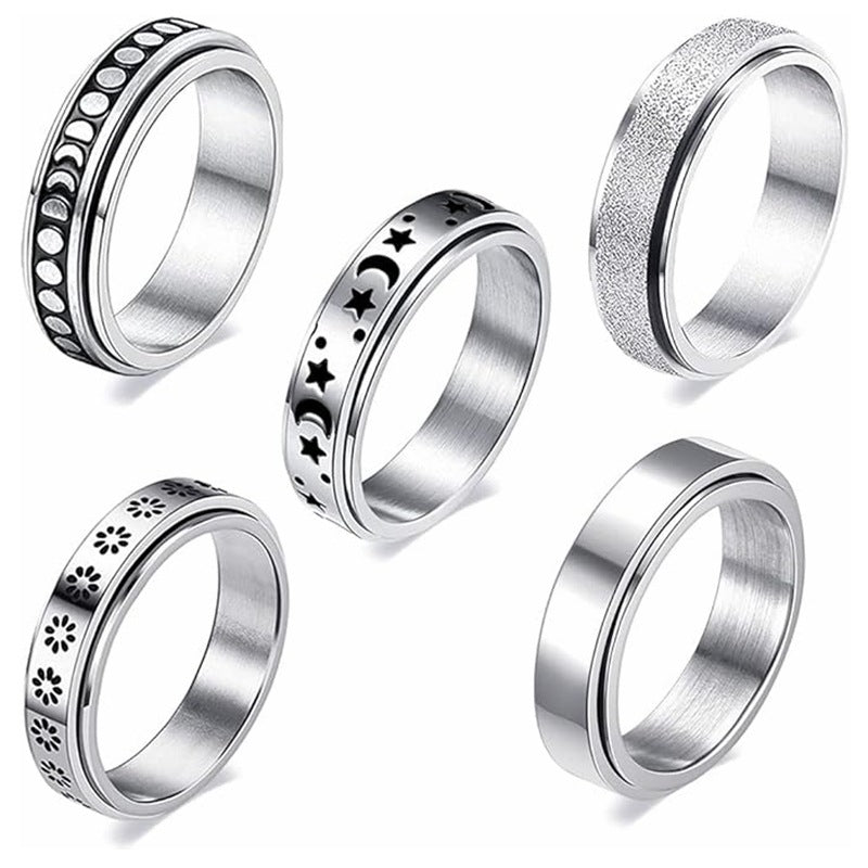 Rotatable Double Rotating Titanium Steel Decompression Ring For Women And Men By Planderful Everyday Genie