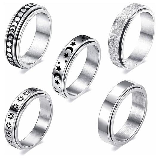 Rotatable Double Rotating Titanium Steel Decompression Ring For Women And Men By Planderful Everyday Genie