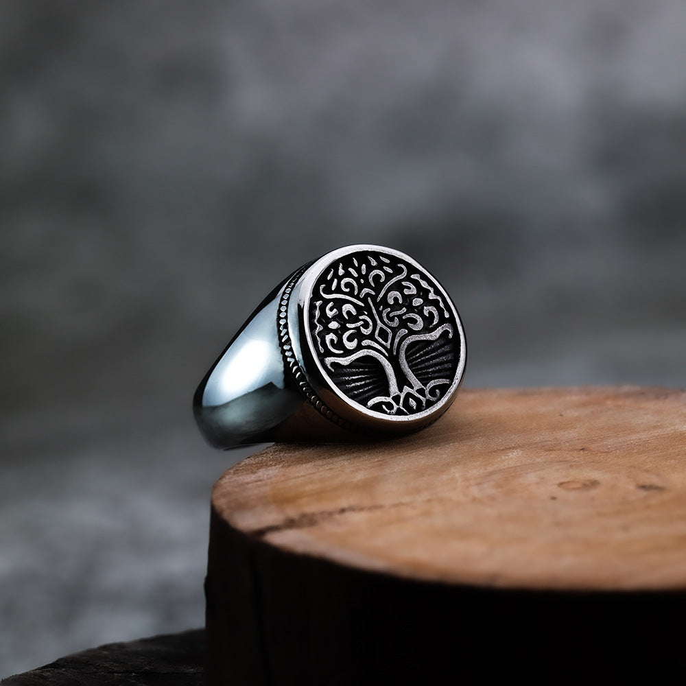 Nordic Viking Ring Solid Stainless Steel Jewelry for Men