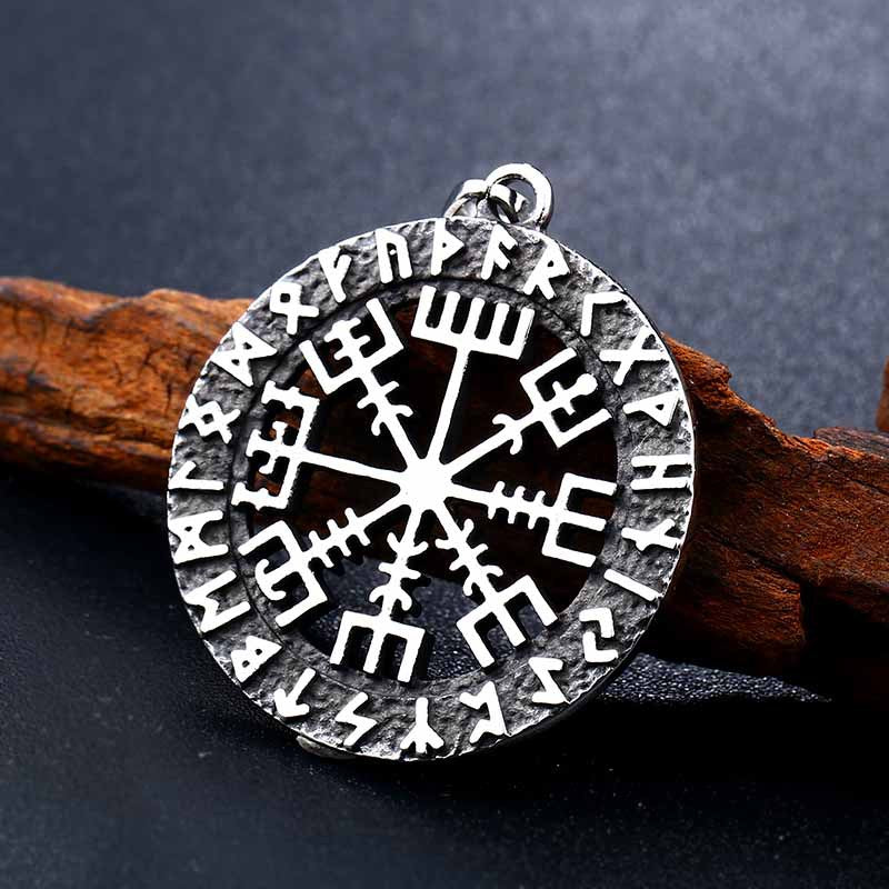 Mythical Odin Rune Pendant - Stainless Steel Viking Jewelry for Men