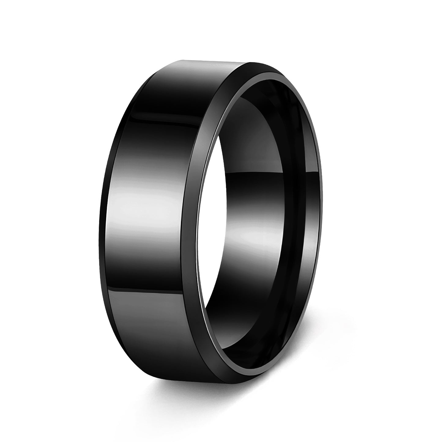 Planderful Everyday Genie 8mm Stainless Steel Mens Ring Unisex Wedding Band Durable Modern Jewelry