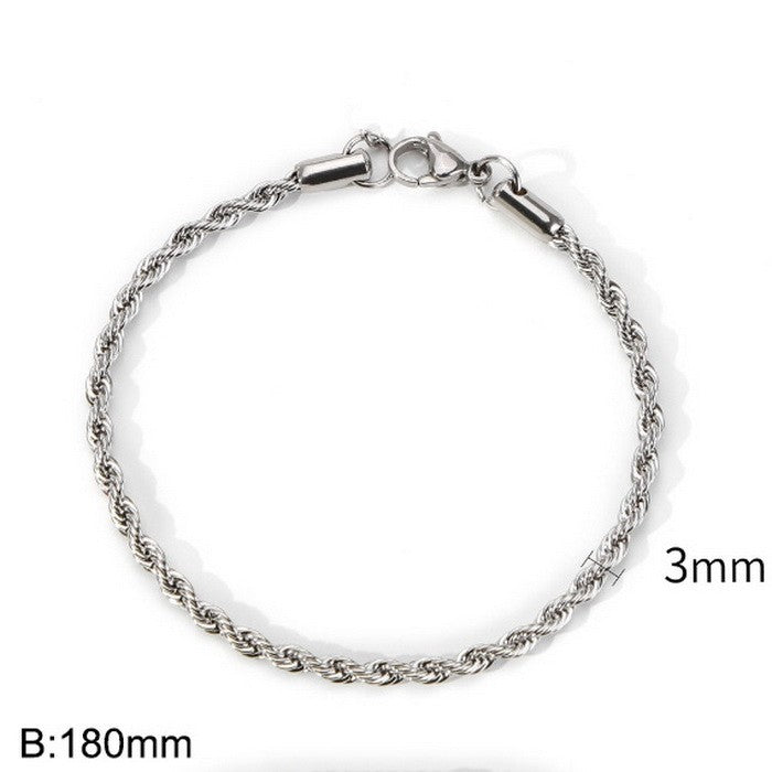 Twist Twist Rope Bracelet – In Europe & The United States – Stainless Steel Twist Chain