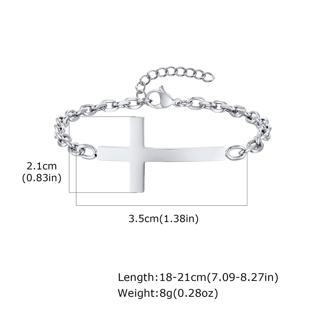 Cross Stainless Steel Bracelet for Men