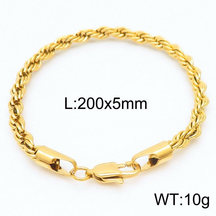 Minimalist Unisex Bracelet Stacked Figaro Twist Chain Cuban Chain