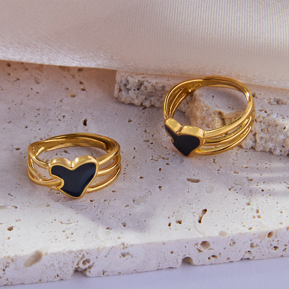Sleek Korean-inspired Titanium Steel Ring with Gold Plating