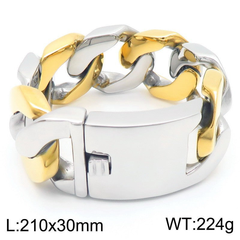 Planderful Exaggerated Wide Cuban Chain Necklace for Men