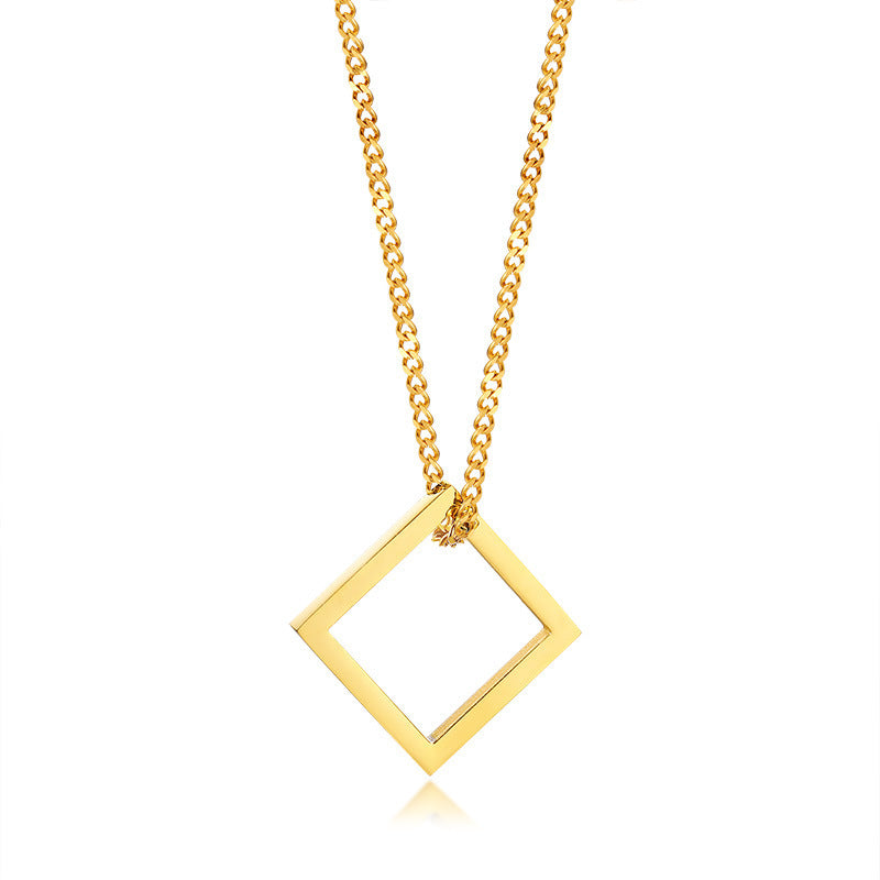 Stainless Steel Geometric Square Necklace Men's Accessories