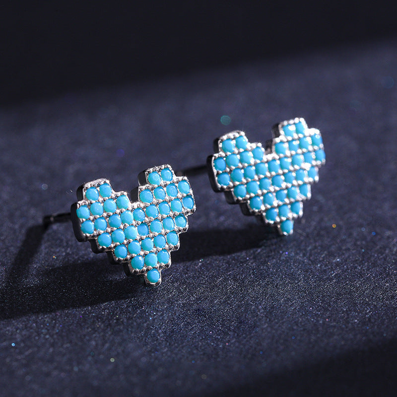 925 Sterling Silver Heart Stud Earrings