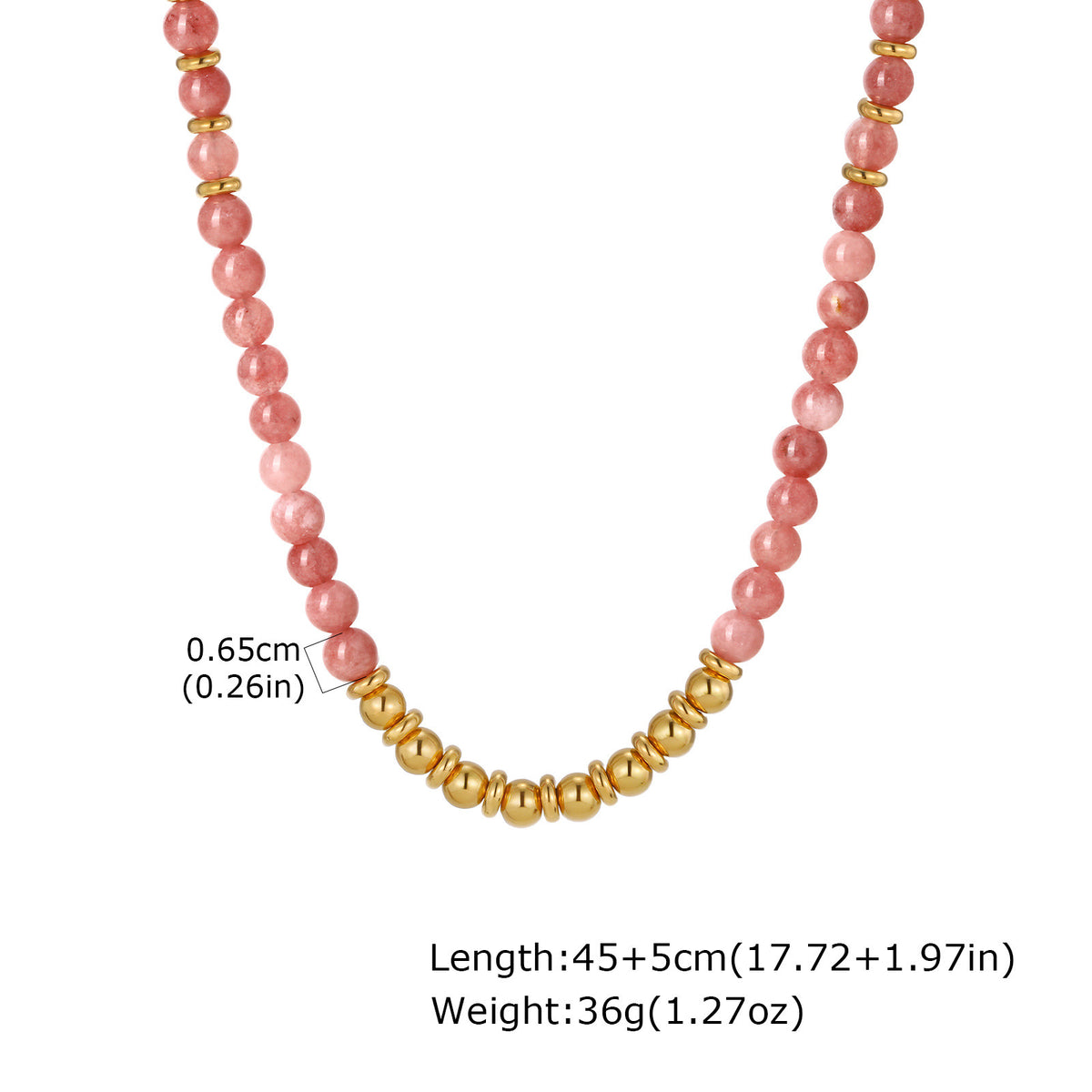 Beaded Chain Pink Crystal Stainless Steel Bracelet