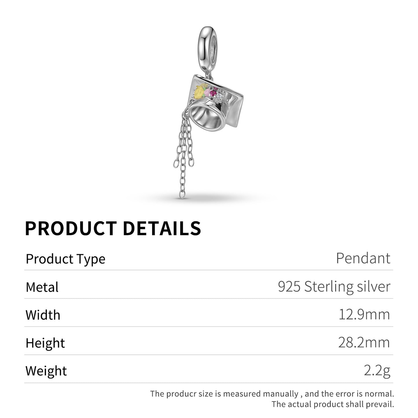 Planderful Jewelry Sterling Silver Graduation Pendant