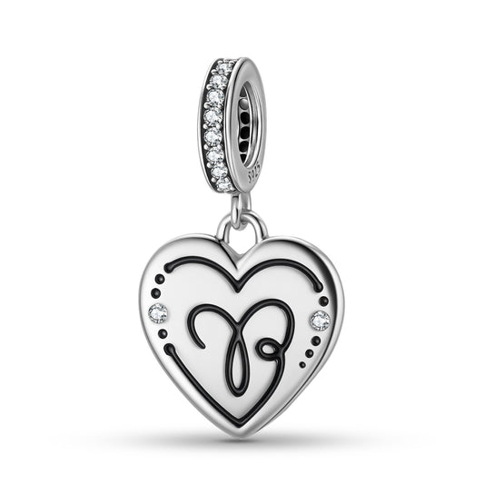 Planderful Jewelry Sterling Silver Heart Shape Zodiac Pendant With Zircon Necklace