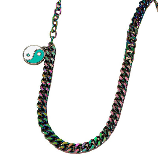 Colorful Alloy Splicing Necklace with Street Style Flavor