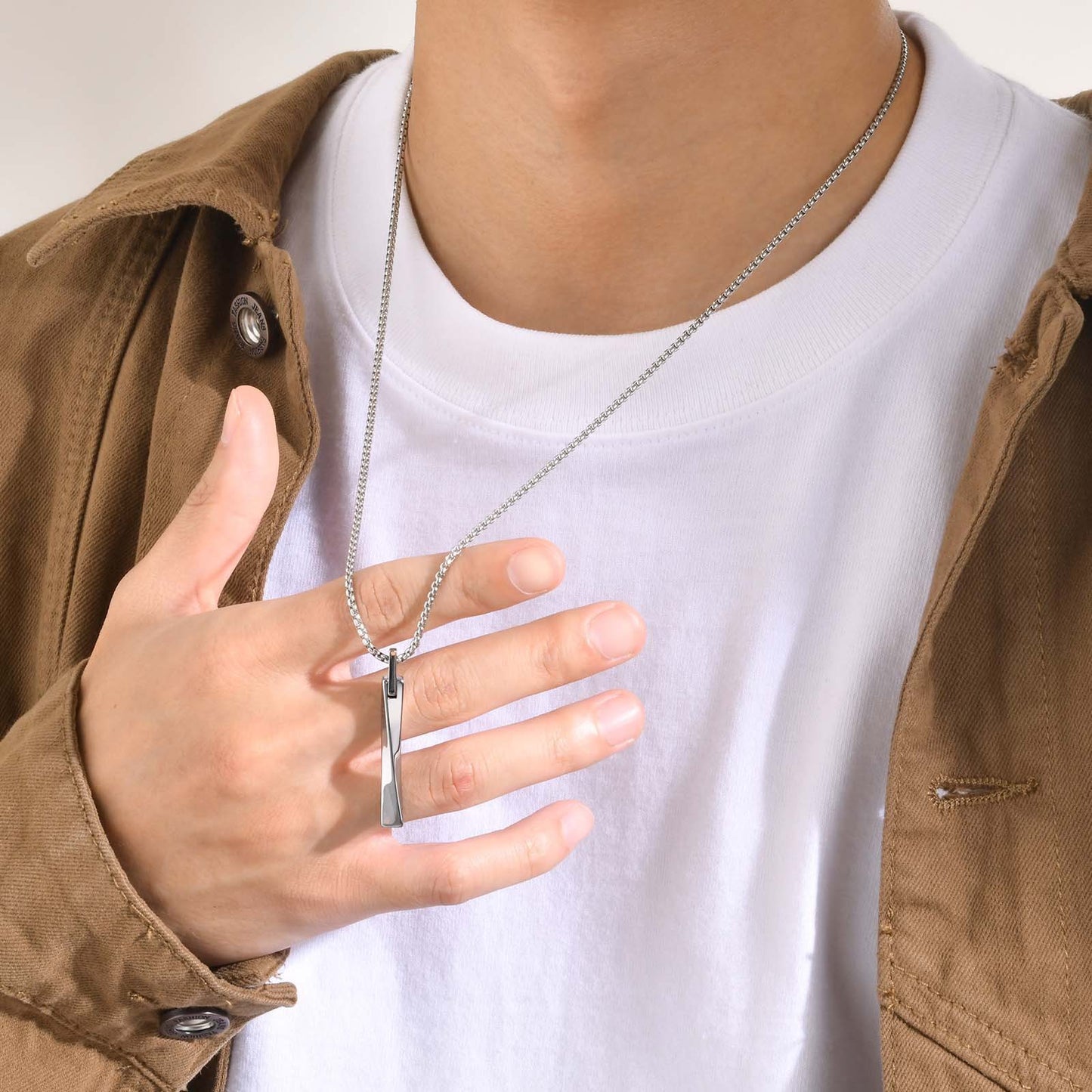 Cross-Border European and American Tungsten Steel Mobius Pendant Steel Necklace for Men