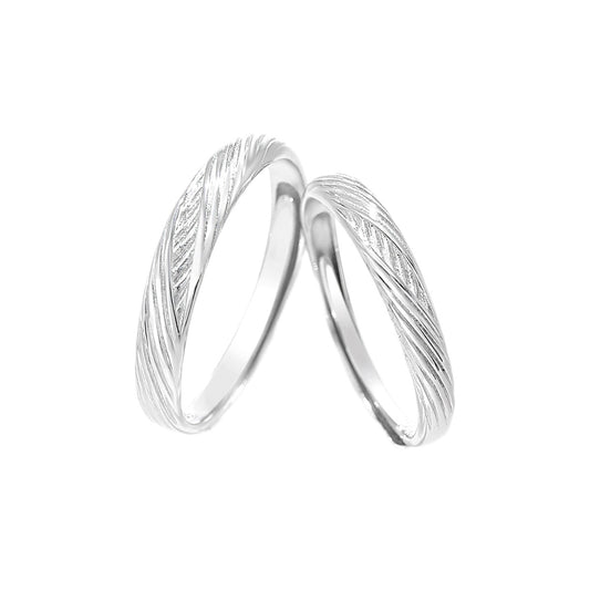 Planderful Jewelry Sterling Silver Adjustable Couple Ring Plain Textured Open Band For Men And Women Everyday Wear