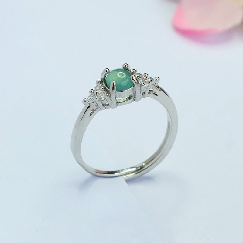 Blue-Water Jadeite Wing Motif Ring