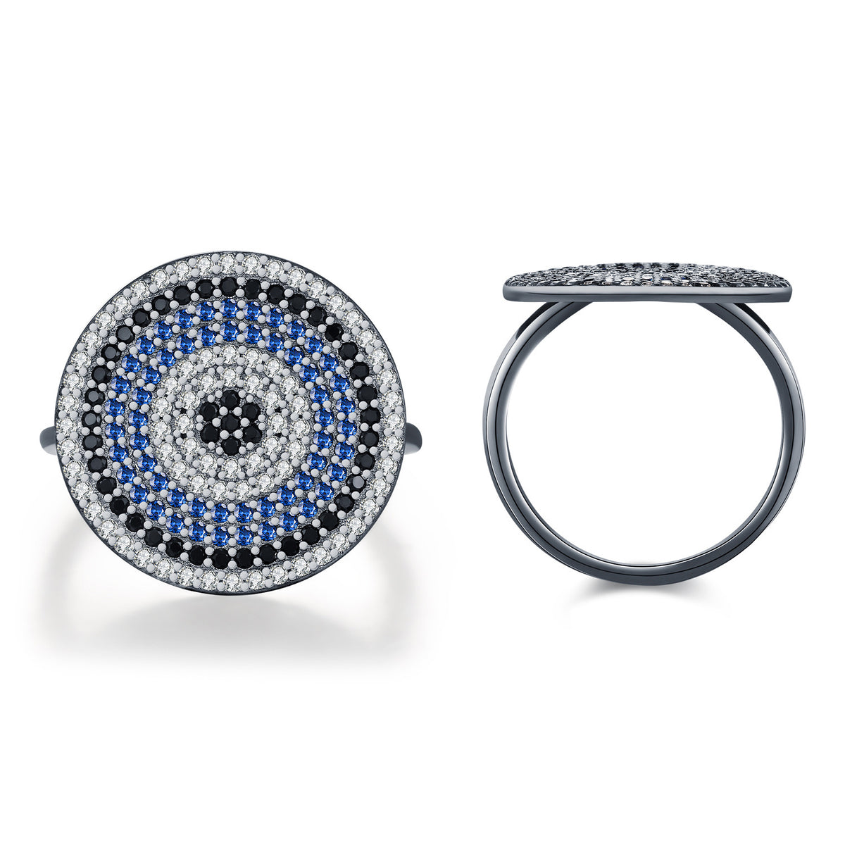 925 Sterling Silver Full-Zircon Ring