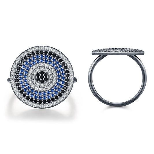 925 Sterling Silver Full-Zircon Ring