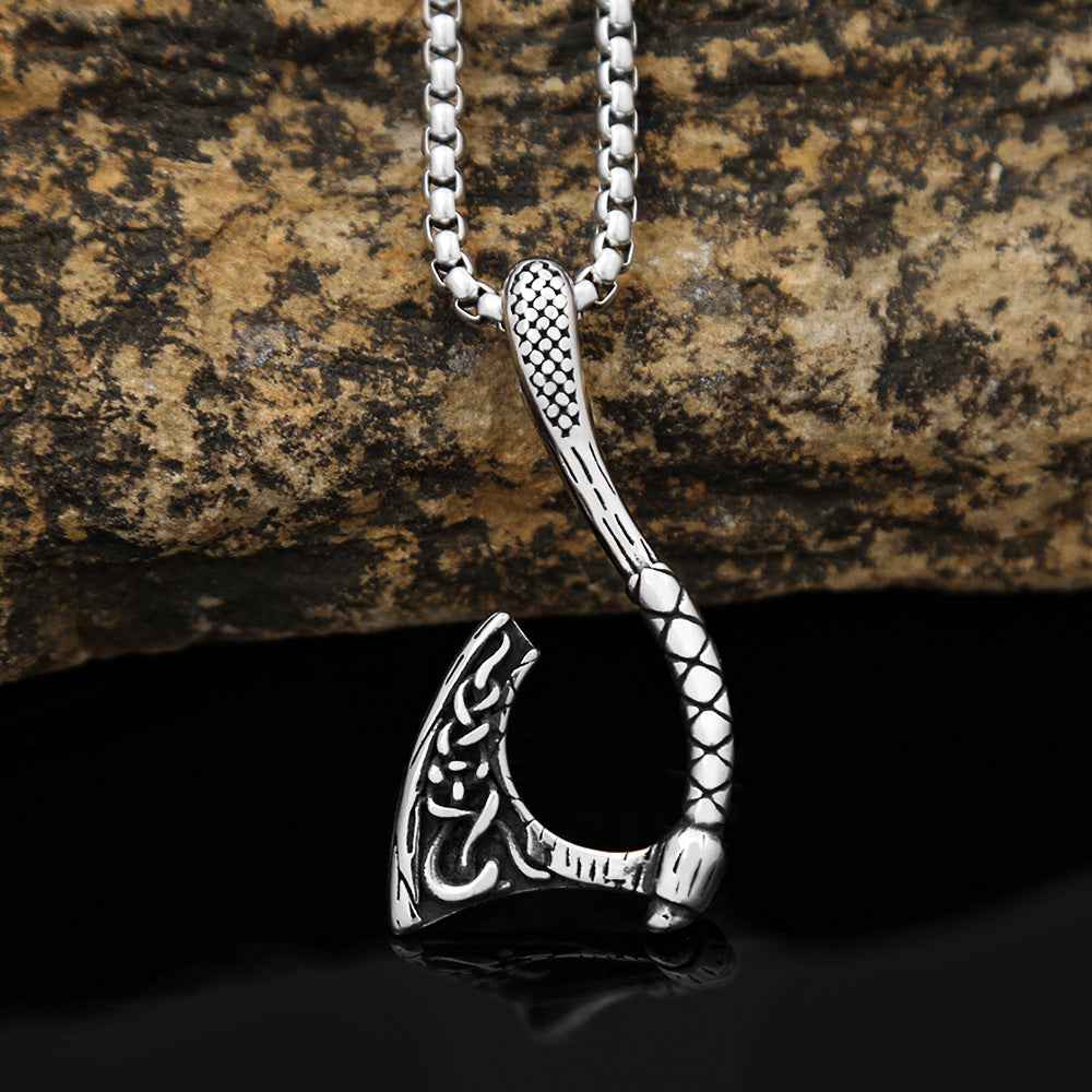 Nordic Hot Sale Axe Titanium Steel Men's Pendant Necklace