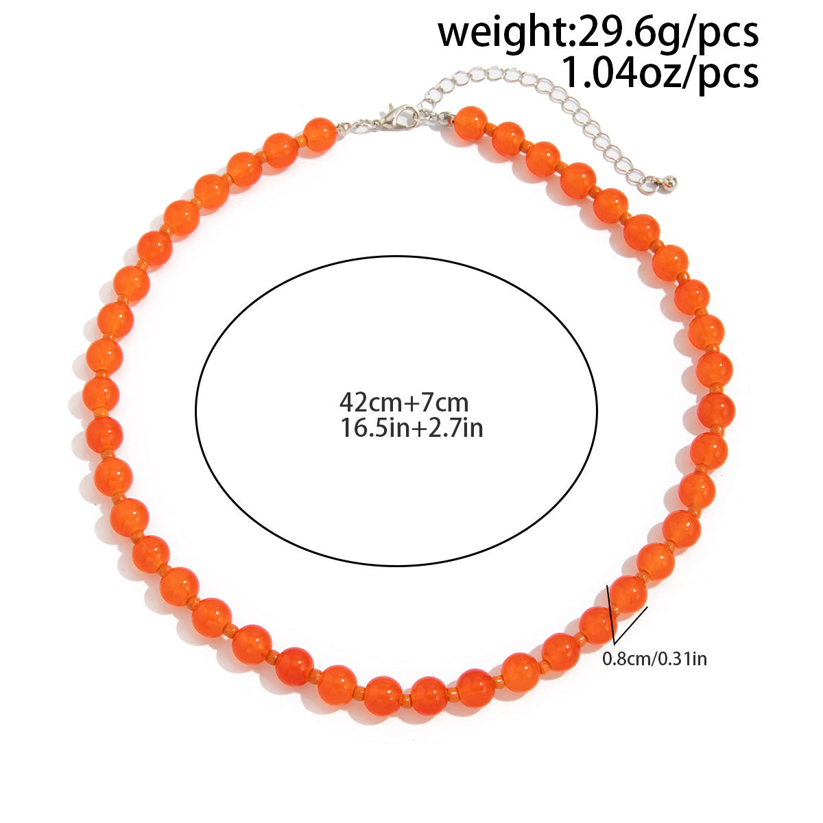 Ethnic Color Bead Collarbone Necklace