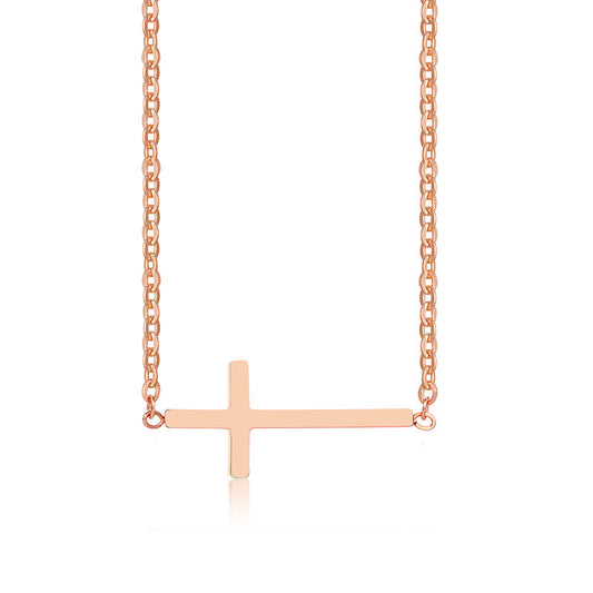 European And American Simple Necklace Titanium Steel Cross Charm