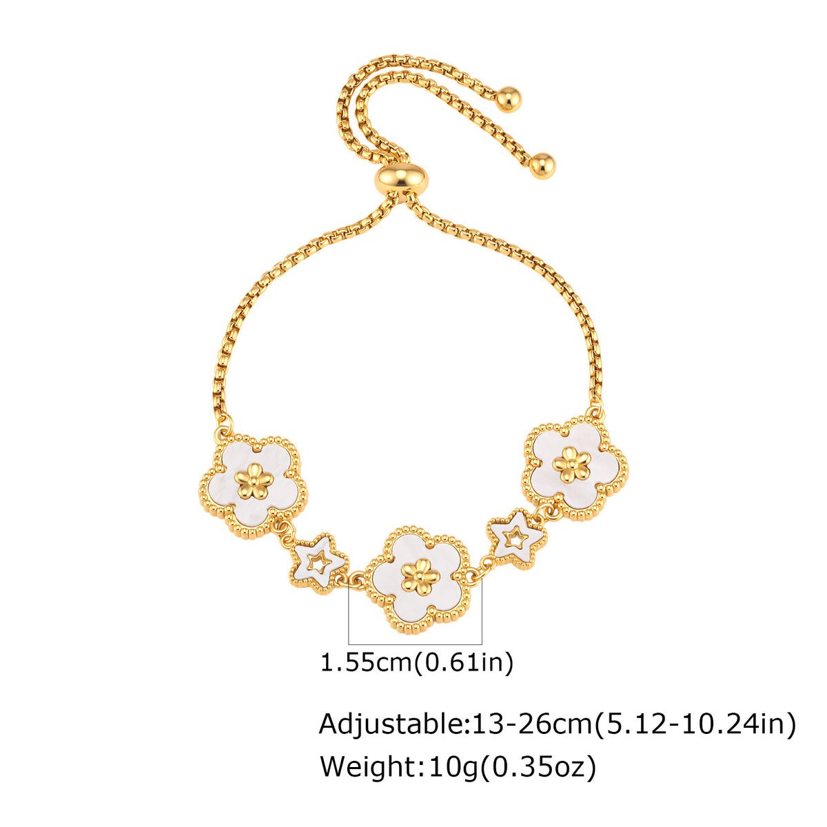 Flower Adjustable Stainless Steel Bracelet